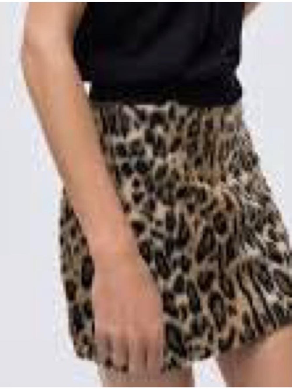 H&M Leopard Print Faux-Fur Mini Skirt - Brown/Black (#F-26)